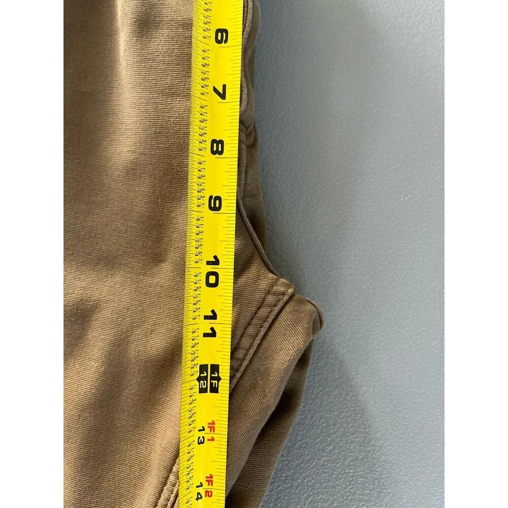 Weatherproof Vintage Mens Fleece Lined Canvas Utility Pants Sz 36x30 Brown